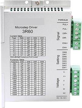 Motor Driver 3R60 3 Phase1.4-8.0A Stepper Motor Driver 24-50VAC/DC Motor Driver Controller for Nema17 23 24 CNC Kit Stepper Motor