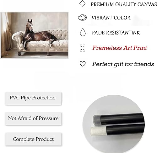 Miniatura 6 de Arte de pared de caballos rústicos vintage, pósteres de caballos marrones, impresiones de caballos marrones, pintura de galería de caballos en el