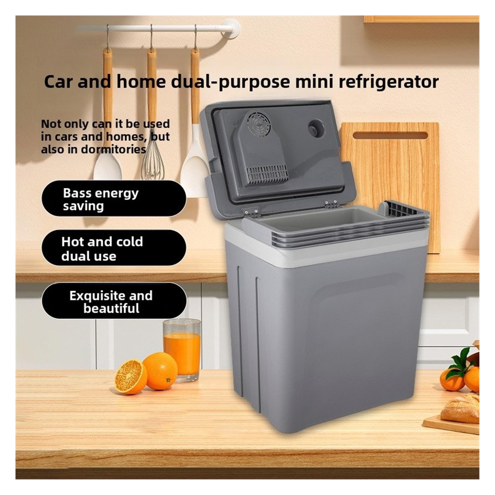 Refrigerador for Coche de 45-60 W y 25 L, Ideal for el hogar, con Doble propósito, for Calentar y Enfriar el Coche, 220-240 V