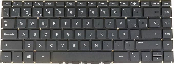 Teclado en español para HP Pavilion x360 14-ba024ns a 14-ba031ns, color negro