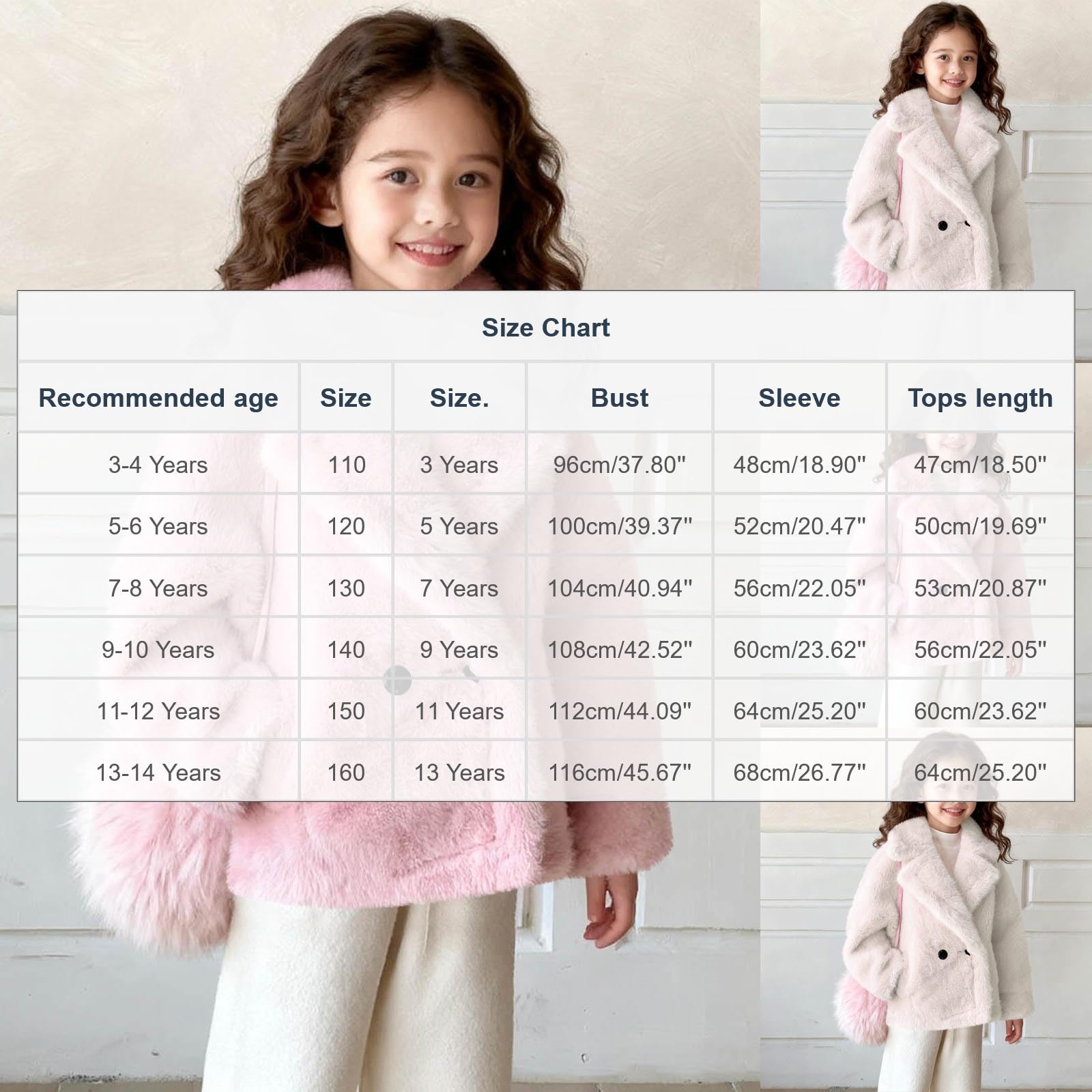 Cappotto in pelliccia sintetica per bambini, giacca invernale con risvolto, antivento, spesso, a maniche lunghe, con bottoni, giacche in pile caldo capispalla da 5-14 anni