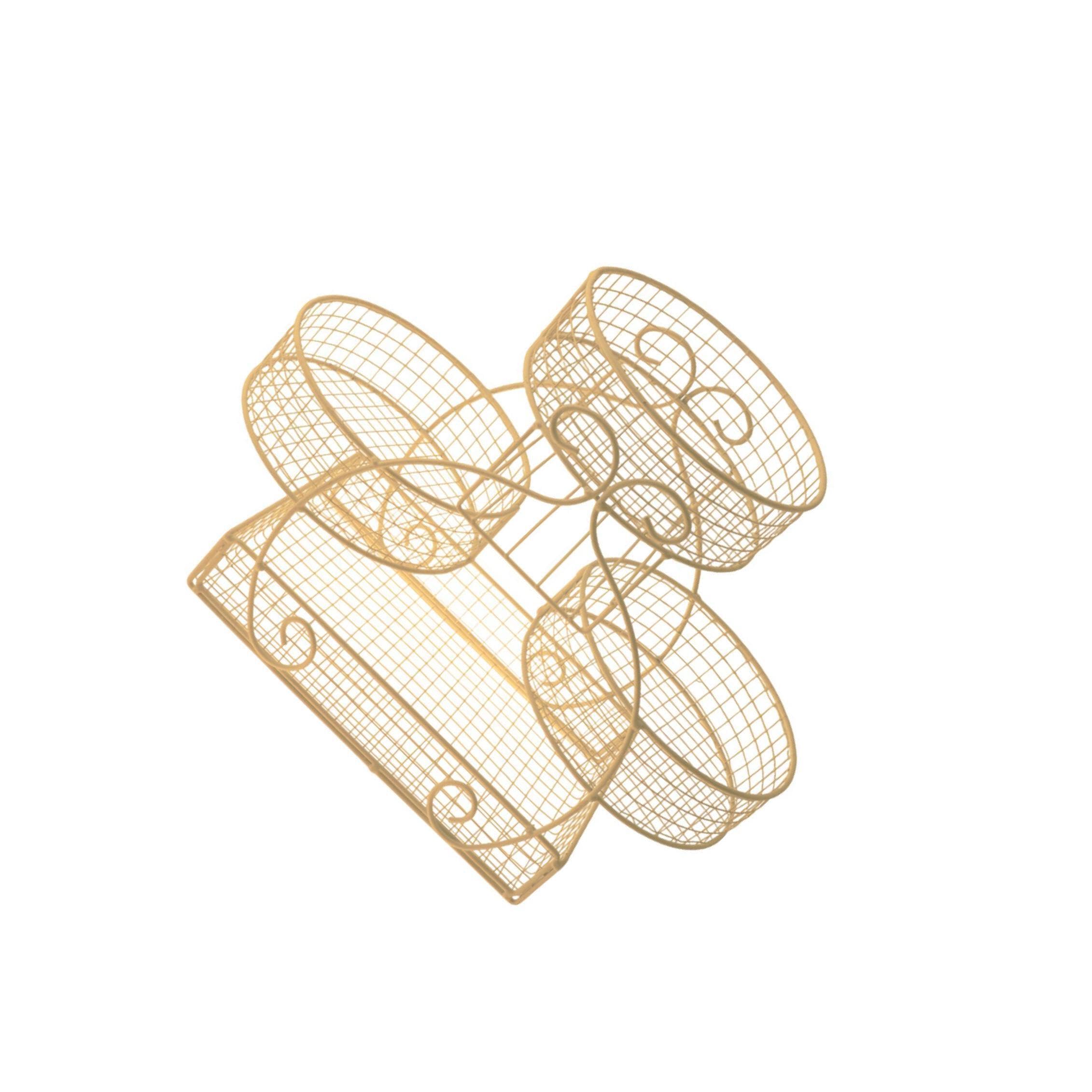 YIXANNX Versatile Multi Tier Vegetable Rack Stylish Fruit Basket Efficiently Organizes Fresh Snacks And Produce In Kitchen Onion Potato Bread Snack Produce, Gold, 30x20x31cm
