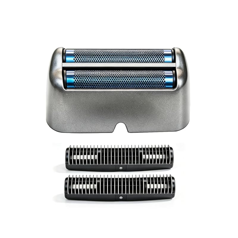Cabeça de reposição com lâmina dupla e cortadores para barbeadores BaBylissPRO UV, compatível com FXLRF2, FXLFS2 e FXLFS2MB, cinza, Pacote com 1 cabeça e 2 cortadores