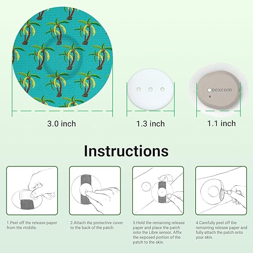 Miniatura 6 de Kovoq Dexcom - Parches adhesivos para sensor G7, protector de cinta de sensor estampado, cinta CGM, 16 piezas coloridas, impermeables y resistentes