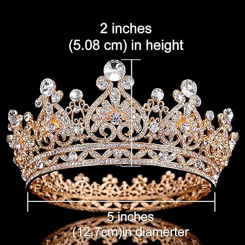 Miniatura 6 de COCIDE Corona para mujer, coronas y tiaras de cristal para niñas, diadema redonda completa de boda, accesorios para el cabello, para cumpleaños,