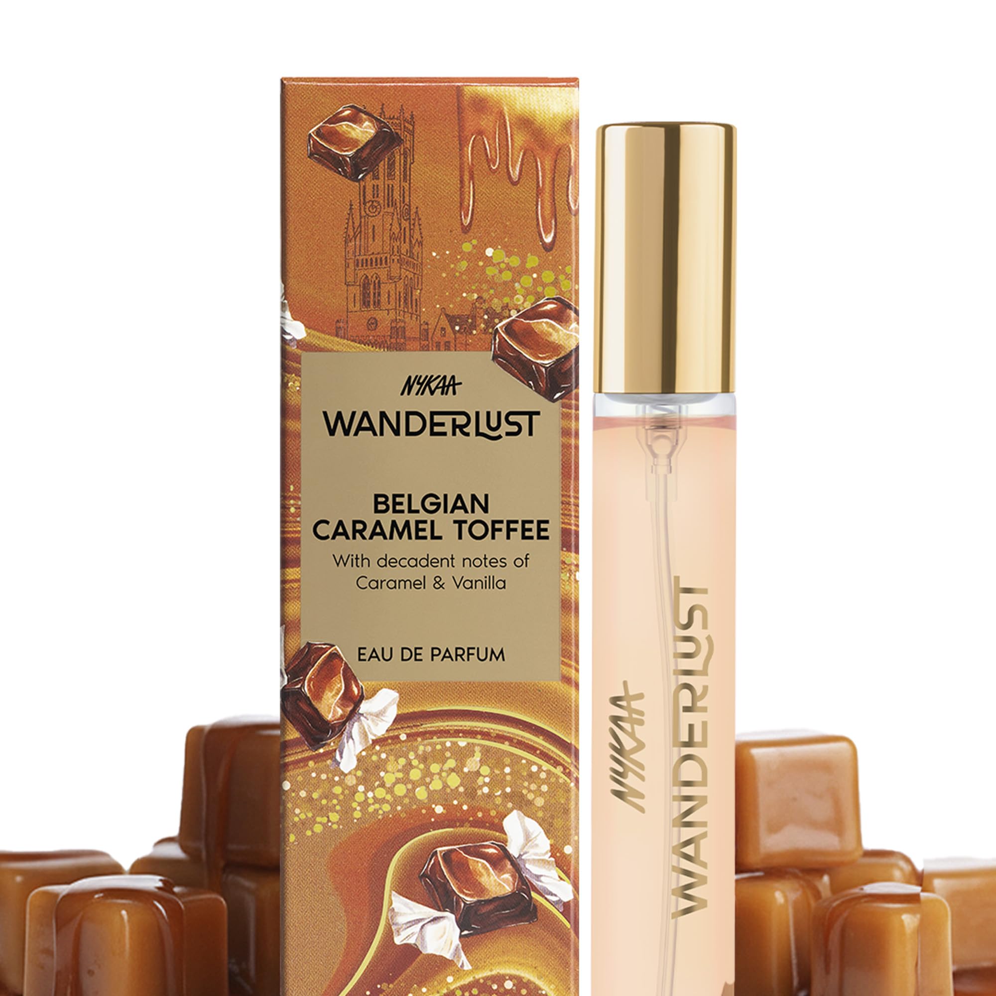 Nykaa Wanderlust Belgian Caramel Toffee Eau De Parfum I Travel size, mini Perfume for Women – 16 ml I Caramel & Vanilla Perfume | Long–Lasting, Travel‐Friendly, Vegan,Paraben‐Free, IFRA Certified-image-40