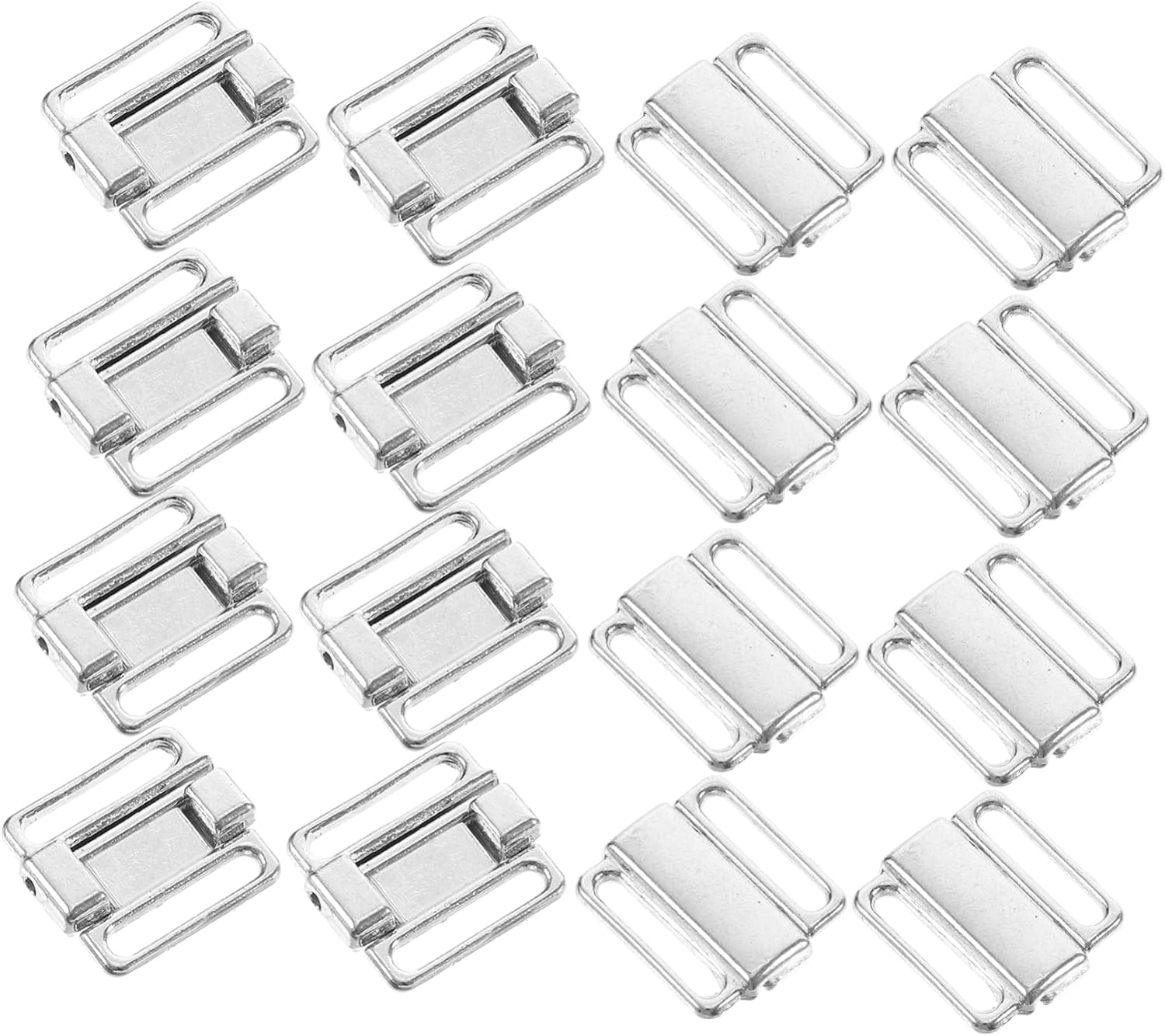 VILLCASE 3sets Clasps Hooks - Strap Clips for Women Silver Closure for Comfortable Fit Buckles for Wardrobe Essentials