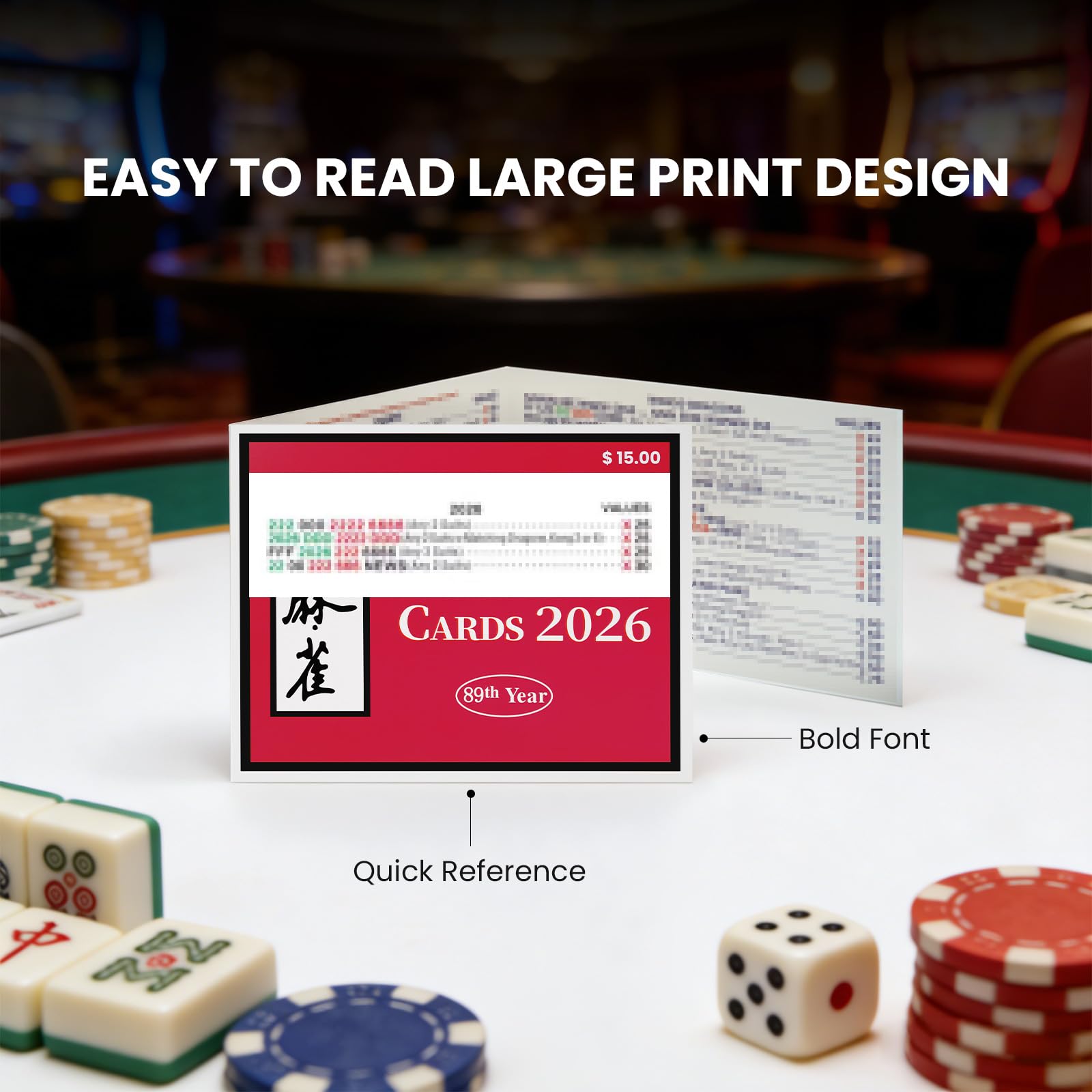 4Pcs Mahjong Card - 2026 Upgrade Large Print American Mahjong Cards Revision, Easy to Read Mahjong Card for Enthusiasts, Holiday Gatherings with Friends & Family — view 2