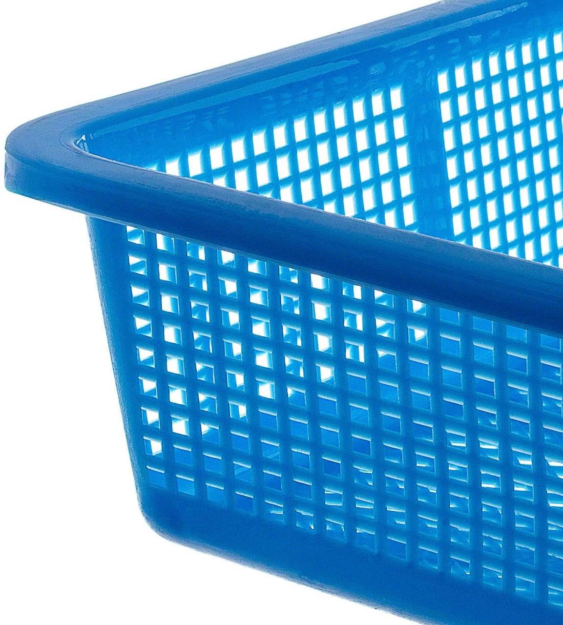 TrueCraftware- 21-3/4" X 17" Square Colander Strainer Basket Blue Color- Strainer Basket Wash Vegetables Fruits Drain Cooked Pasta Food Strainer Drainer Basket Strainer Kitchen Essentials