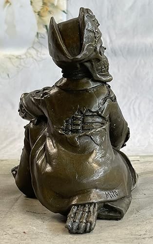 Miniatura 4 de Think Bronze - Estatua de escultura en caliente, esqueleto pirata, soporte para vino, figura, Nr Bronz, regalo, arte finería, decoración brillante