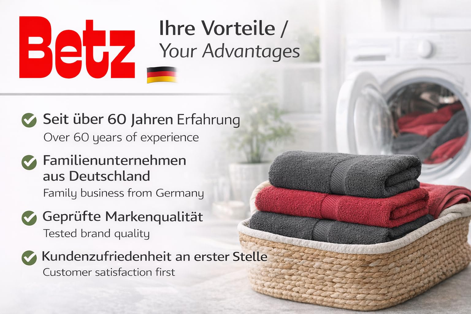 Betz Set di 6 asciugamani di PALERMO 100% cotone 2 asciugamani da doccia 4 asciugamani Colore antracite - rosso cranberry