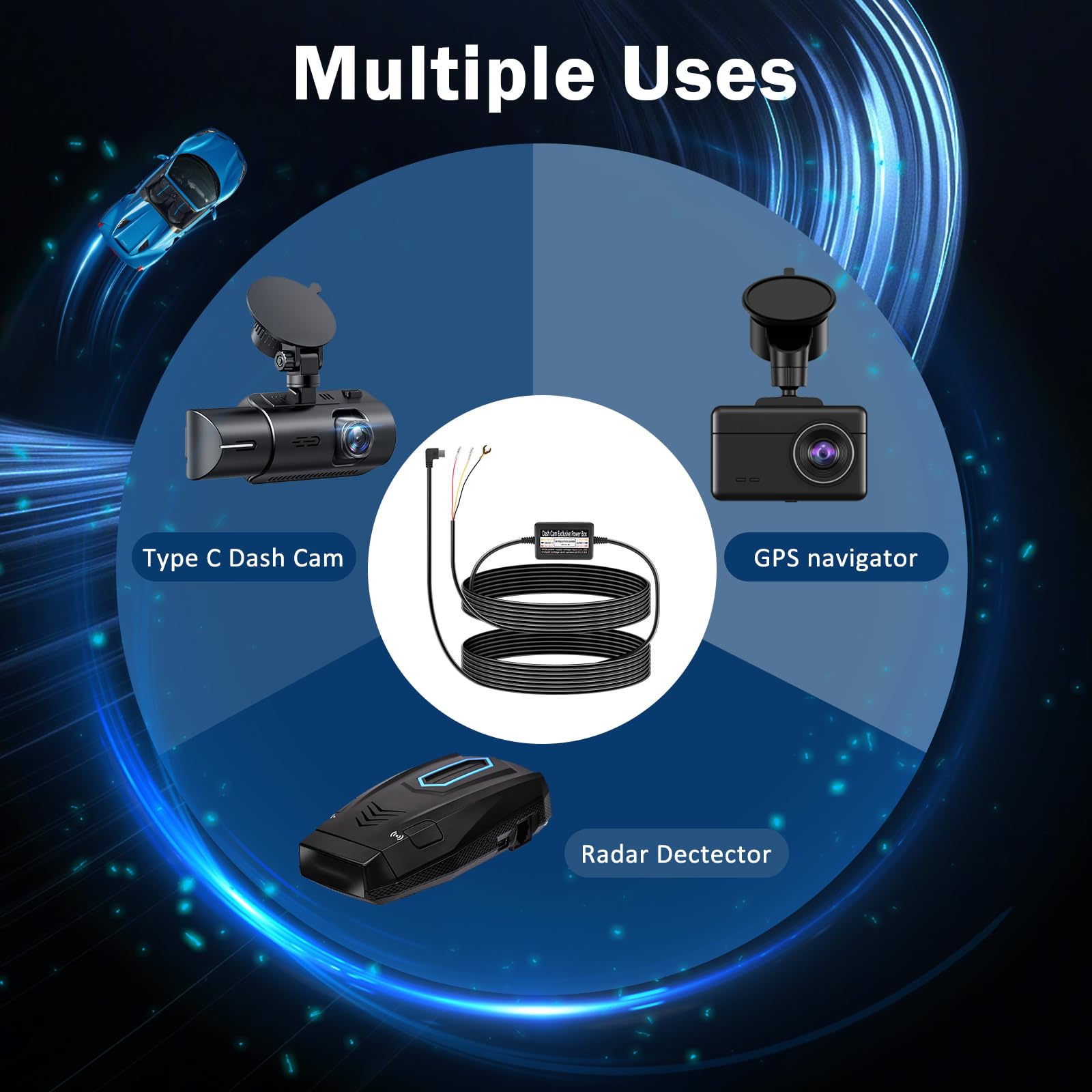 Kit Hardwire Dash Cam Con USB-C - Alimentazione 12-24V Per Sorveglianza Parcheggio - Foto 5