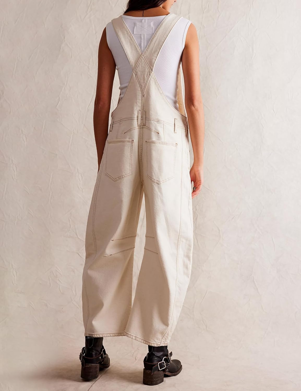 Qazel Vorrlon Denim Overalls for Women Barrel Wide Leg Bib Baggy Jeans Adjustable Denim Romper Stretch Jumpsuit Y2K Pants - Image 2