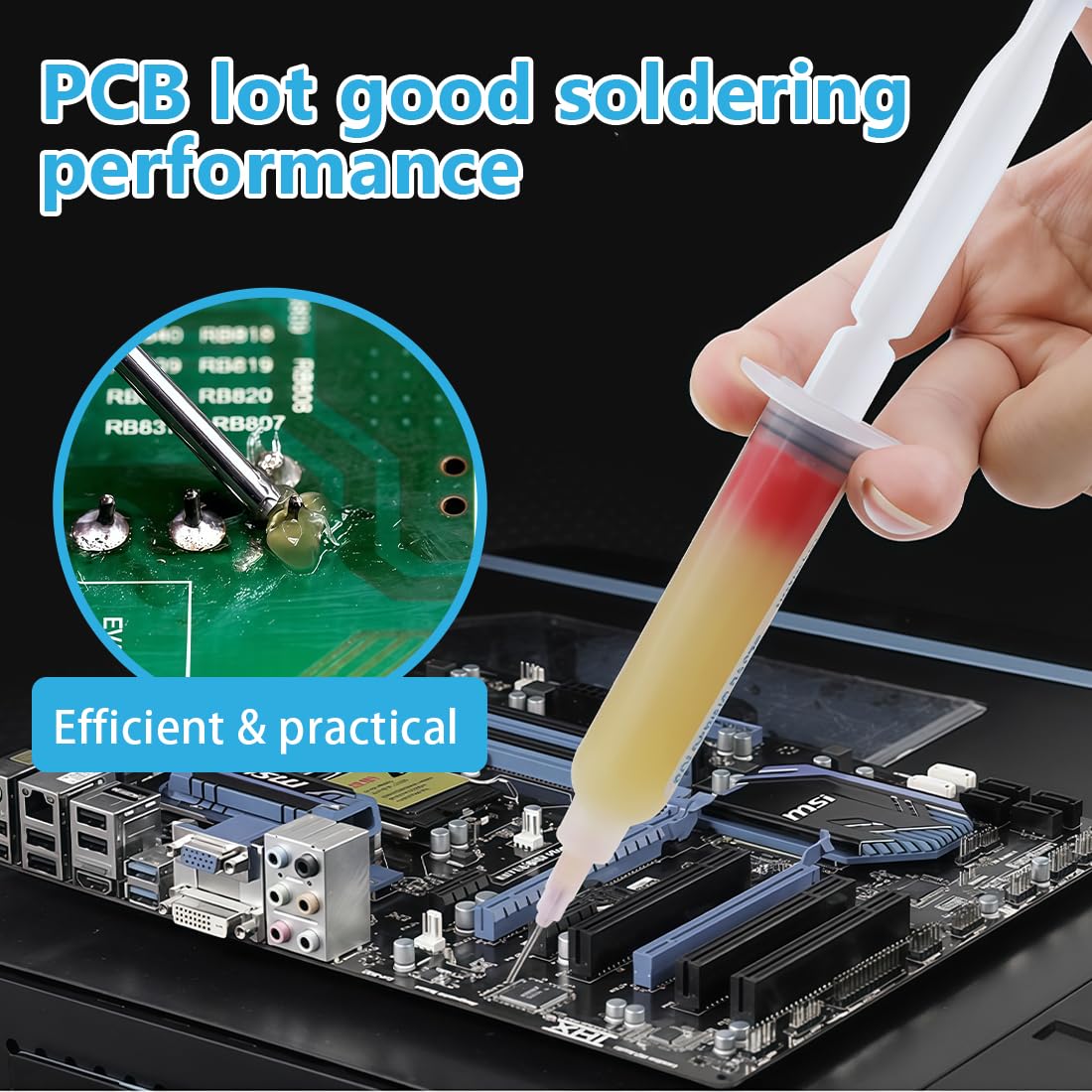 Flux para soldar electrónica - Soldering flux en pasta, 3 unidades para estaño y SMD