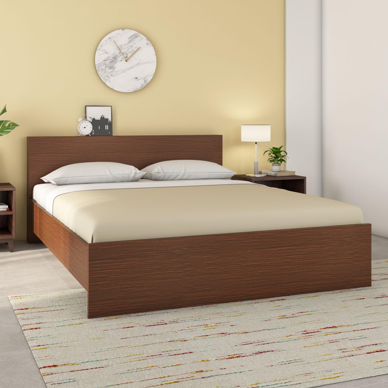 Nilkamal Arthur Plus Wooden Queen Bed | Engineered Wood | 1 Year Warranty |Contemporary Design | Legno Oak Dark-image-13