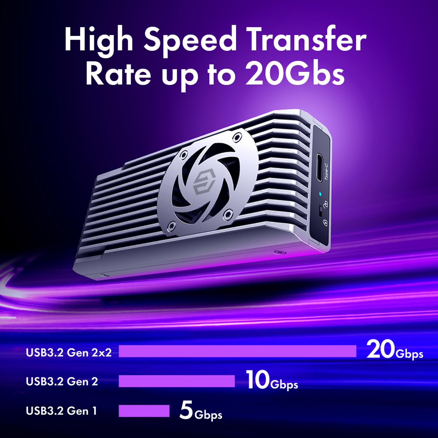 Graugear G-M206-20G-F M.2 NVMe SSD Gehäuse - USB-C 3.2 Gen2x2, 20 Gbit/s