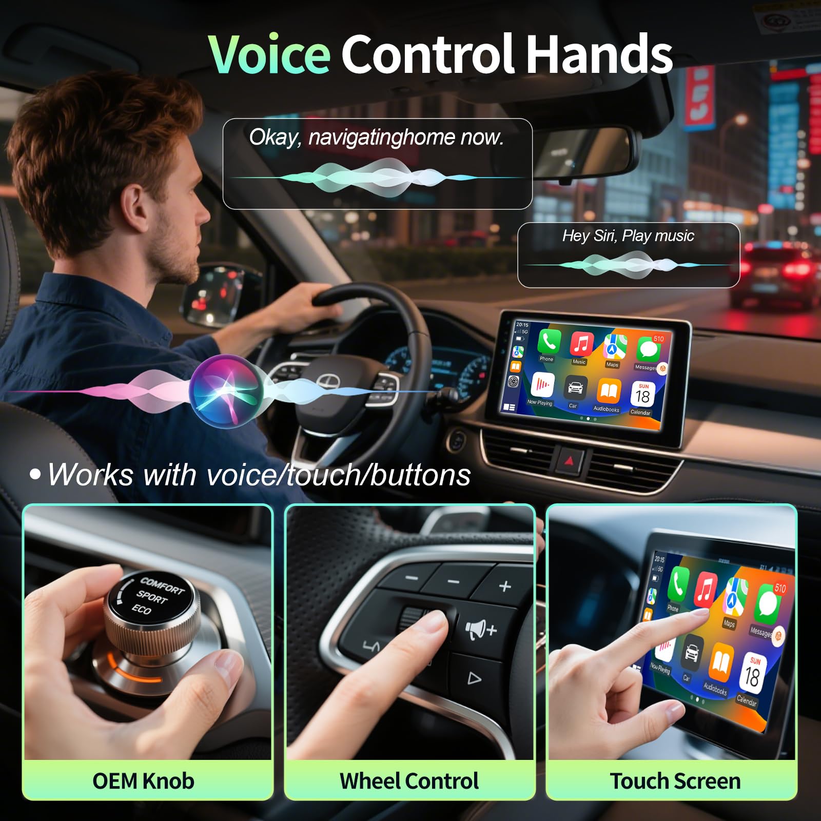 2026 Upgraded 2-in-1 Wireless CarPlay Adapter & Android Auto Wireless Adapter, Bluetooth Car Adapter for Wired to Wireless, Fast & Stable Auto-Connect, 5G WiFi & BT 5.4, Plug & Play (USB-C/A) - 5