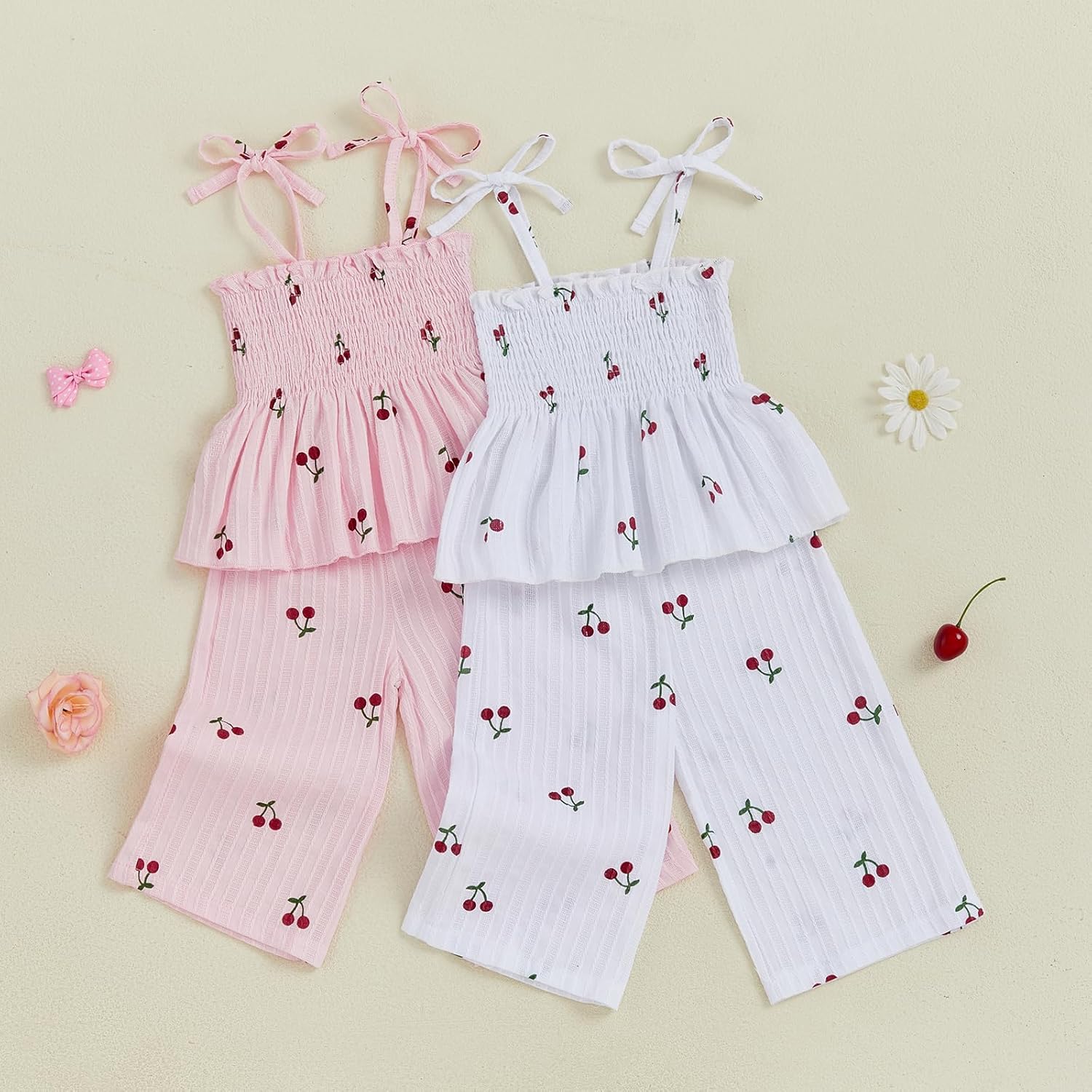 Mubineo Toddler Baby Girl Summer Fall Clothes Cute Sleeveless Tops Pant Outfits Set Infant Strap Boho Princess Outfit - Image 3