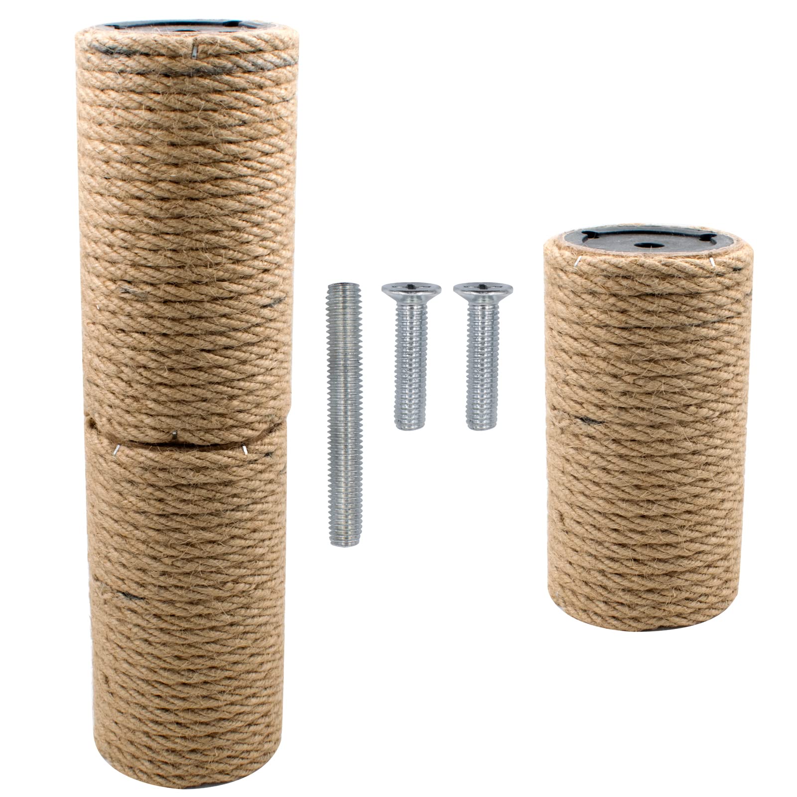 Paquete de 2 postes rascadores para gatos, cuerda de yute, poste de repuesto para gatos, torre de cubo, gatitos, poste para rascar, juguetes interactivos, accesorios de muebles alfombrados, árbol