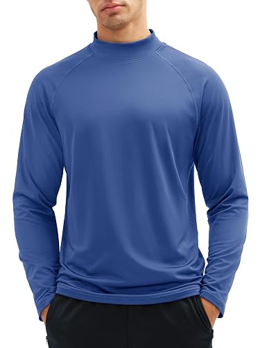 Cavva Men's Thermal Shirt Mock Turtle Neck Long Sleeve Fleece
