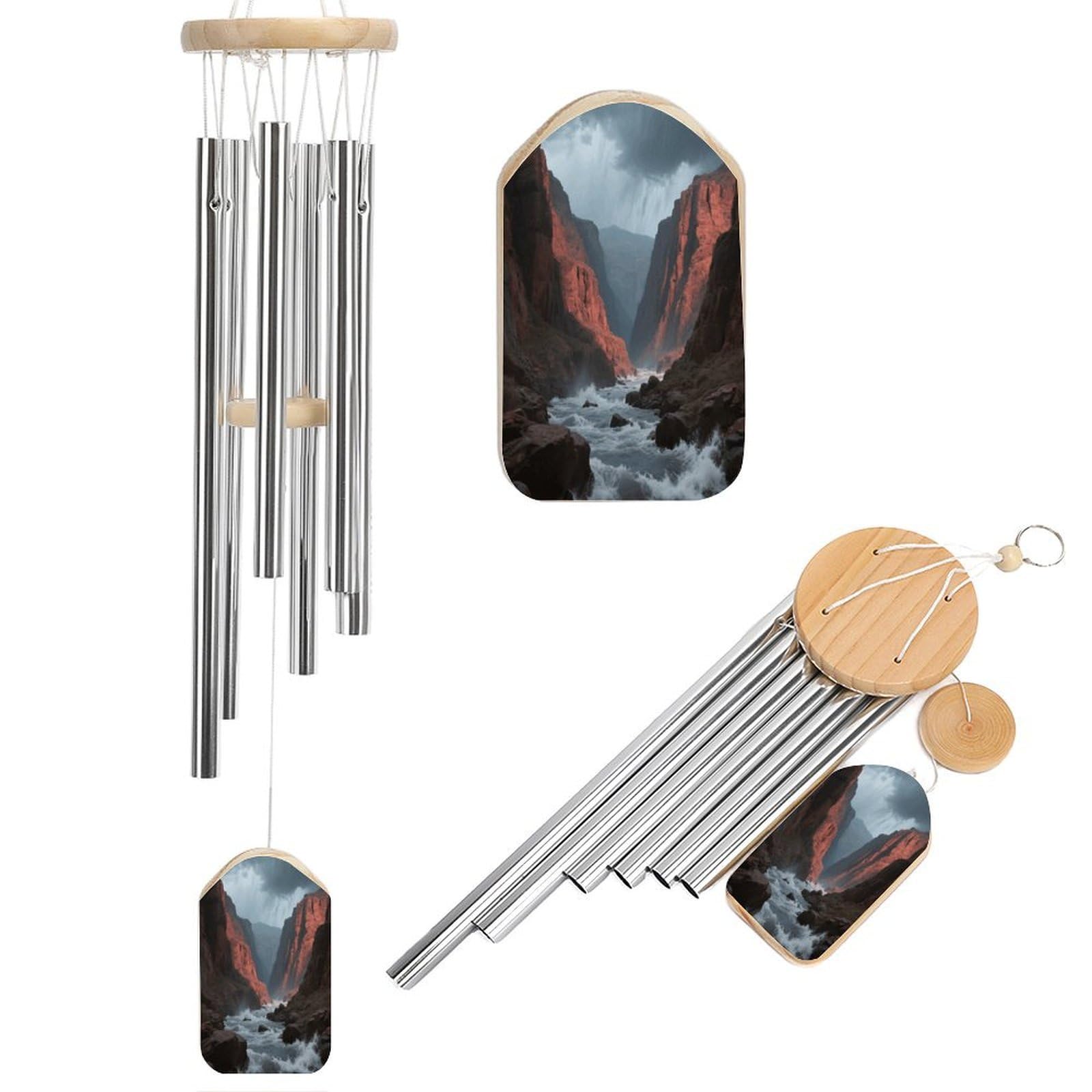 Topographic Wind Chimes for Outdoor Large Deep Tone Aluminium Wind Chimes Soothing Melodic Sound 20.5" Hanging Metal Windchimes Outdoors Decor for Patio Porch Yard