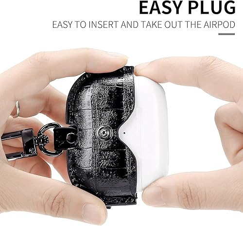 Miniatura 3 de MODOS LOGICOS Funda de carga de cuero para Apple AirPods Pro, seguro a presión compatible con AirPods Pro de 1 y 2 generación (color negro)