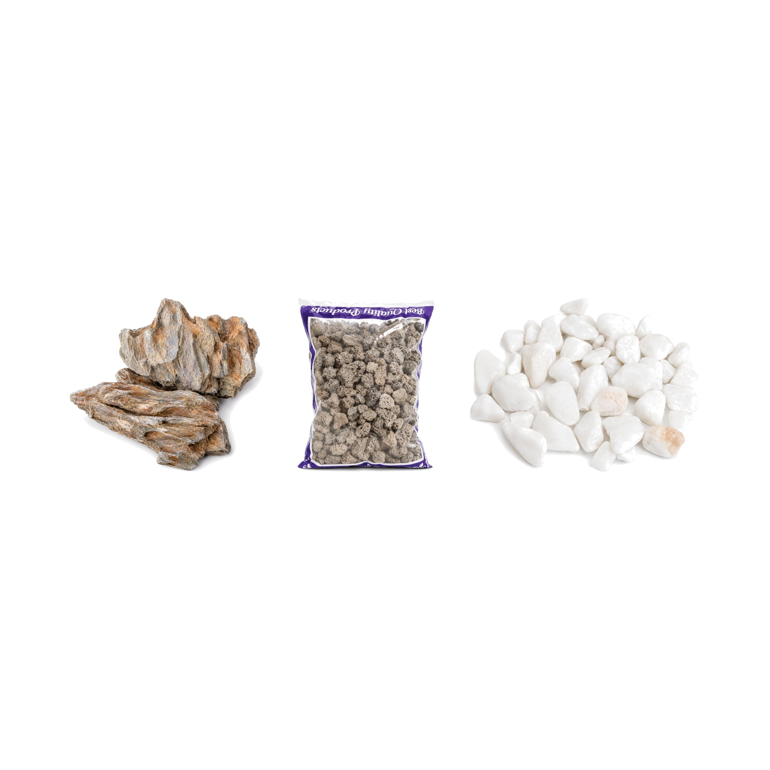 Dragon Rocks 1kg, Stone 1kg & White Pebble 1kg Aquarium Substrate Combo, Pack of 3 Dragon Rock & Natural Stone & Pebble Aquarium Fish Tank-image-8