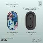 Logitech M340 Wireless Mouse with Limited Edition Prints, USB Receiver and Silent Clicks, Portable Wireless Mouse for Laptop, PC, Windows, Chrome, Surface – Floral Leaves