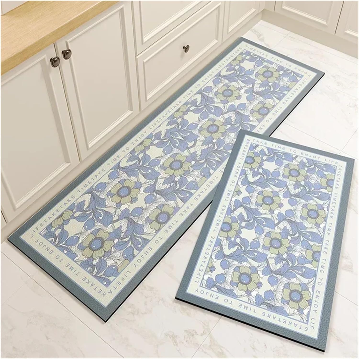 Carpet for Kitchen Floor Mat PU Leather Waterproof Non-Slip Long Rug Oil-Proof Foot Mats Home Decoration Rugs for Kitchen, Floor, Office(Color 4,1pc-120x160cm)