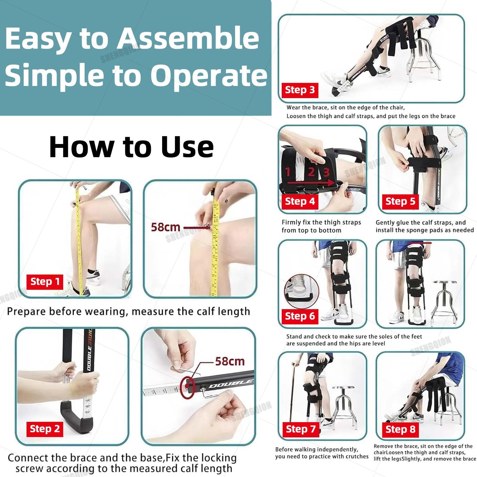 Andador Universal De Una Sola Pierna, Entrenador De Marcha Asistida, Capacidad De Carga De 100 Kg, Carga Cero, Se Utiliza Con Yesos, Botas Ortopédicas Y Otros Dispositivos Ortopédicos
