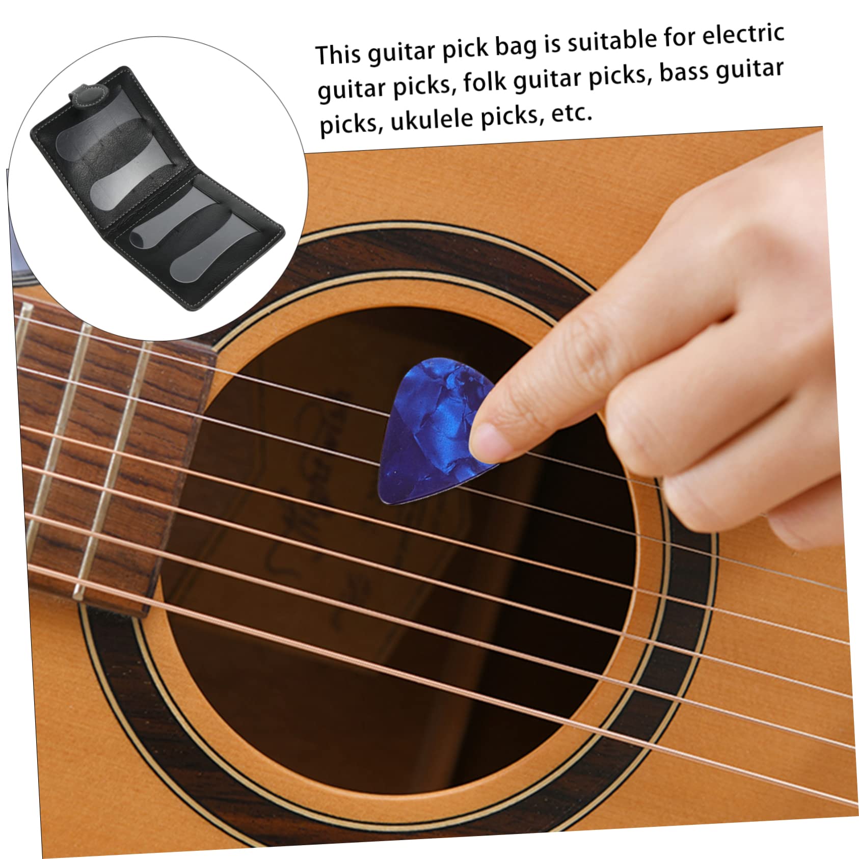 GOOHOCHY 12-slot Guitar Pick Holder Bag Guitar Pick Storage Pouch Organized Storage Case
