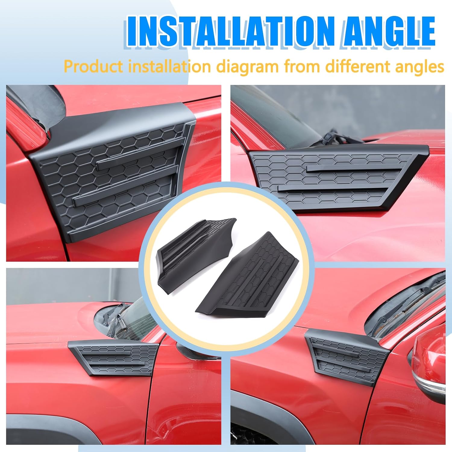 Car Upper Fender Trim Cover Compatible with Toyota Tacoma 2016 2017 2018 2019,ABS Car Side Fender Decorative Panel Protective Cover Auto Exterior Accessories (Matte Black)