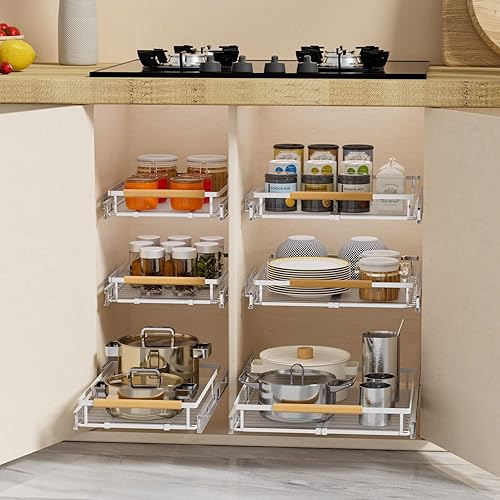 Miniatura 9 de SANNO Escurridor de platos expandible de acero inoxidable con soporte de almacenamiento de utensilios y cubiertos extensible para gabinete,