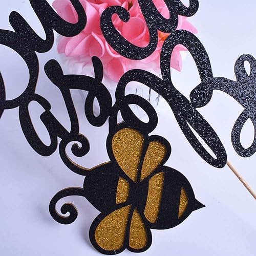 Miniatura 5 de Sweet As Can Bee - Decoración para tartas de abejorro para baby shower, decoración de fiesta de revelación de género, decoración de pastel de fiesta