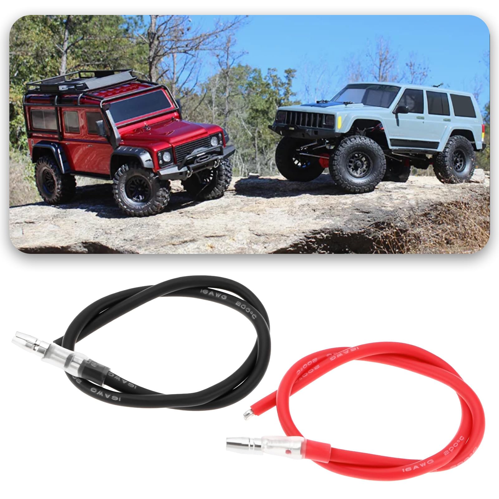 OTOTEC 10pcs 4mm RC Motor Cables 16AWG 15cm Silicone Connect Wire for 380 390 540 550 Brush Motors and Scx10 Trx4 D90 Gen8 Remote Control Cars Red - Image 2