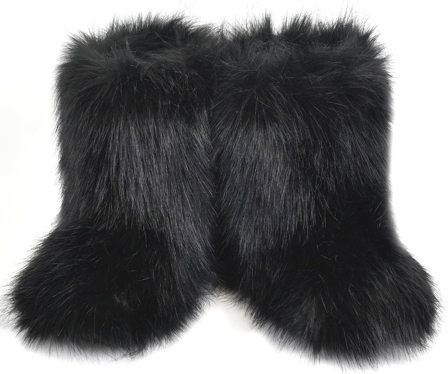 Fashion Fur Boots,Flat Heel Comfy Plush Warm Snow Booties,2025 Winter Outdoors Furry Boots,Mid-Calf Faux fur Boot for Women. - Image 3