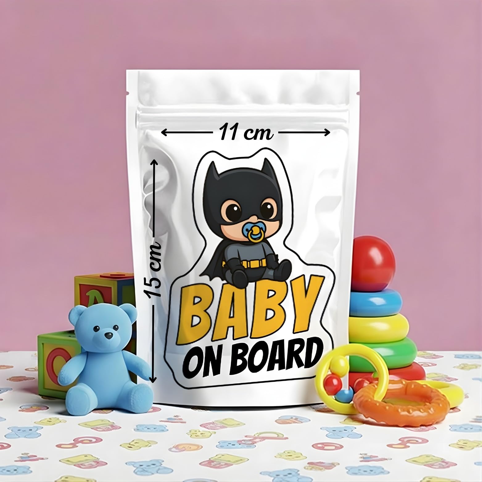 Baby on Board Sign for Car Little Hero, High Visibility Window Sticker Badge, Easy Apply & Remove, Universal Safety Sign - Image 2