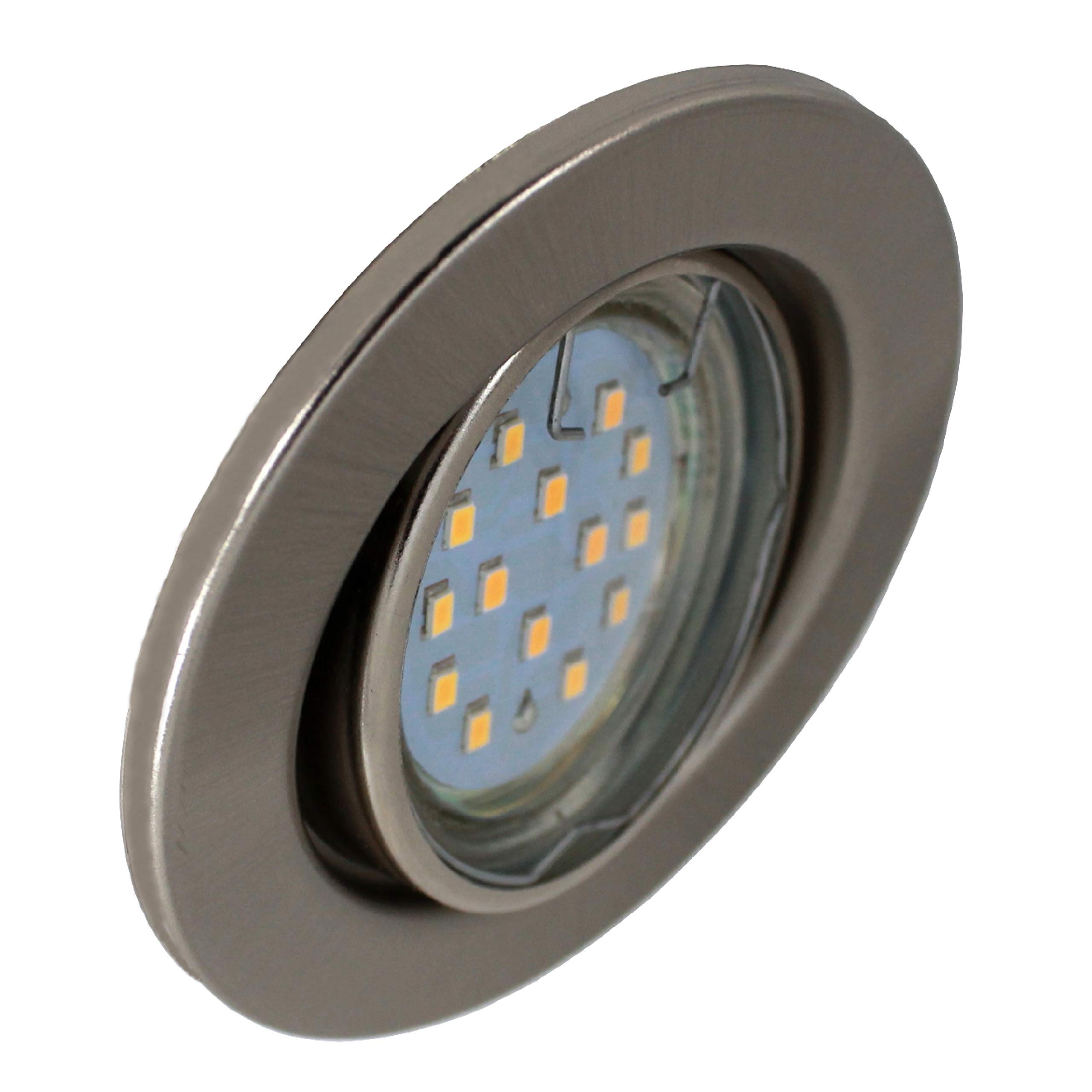 Trango 3er Set LED Einbaustrahler Eckig – Inkl. 4,2W GU10 LED, Alu Gebürstet, 230V, Schwenkbar
