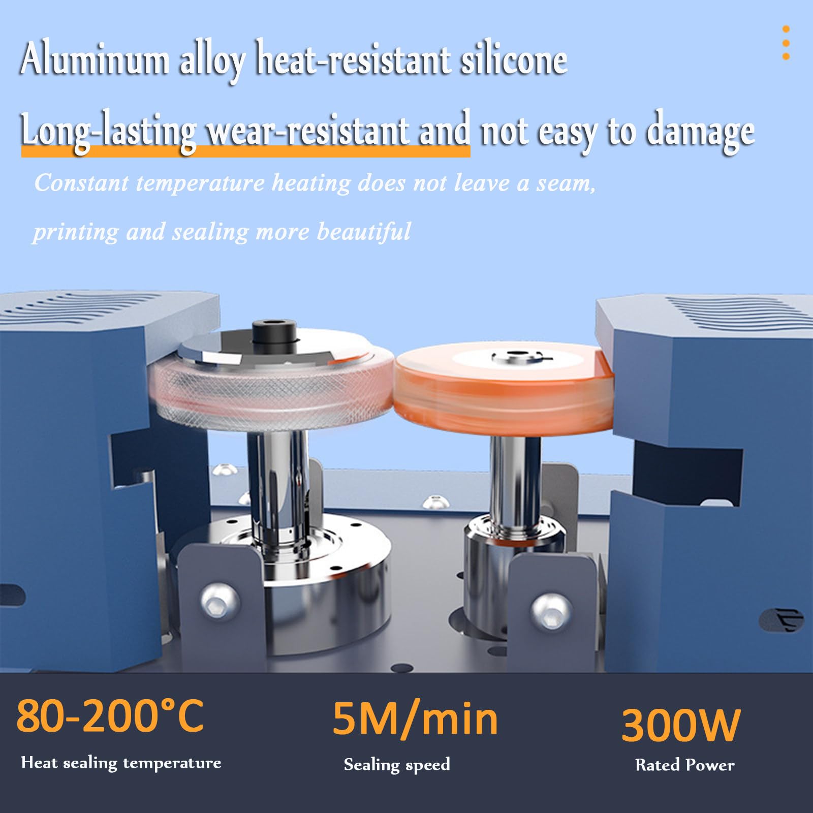 Sellador de Banda Continua, Máquina Automática de Envasado de Alimentos de 5 m/min, con Ajuste de Temperatura y Velocidad,para Bolsas de Papel de Aluminio, Bolsas de Papel Kraft
