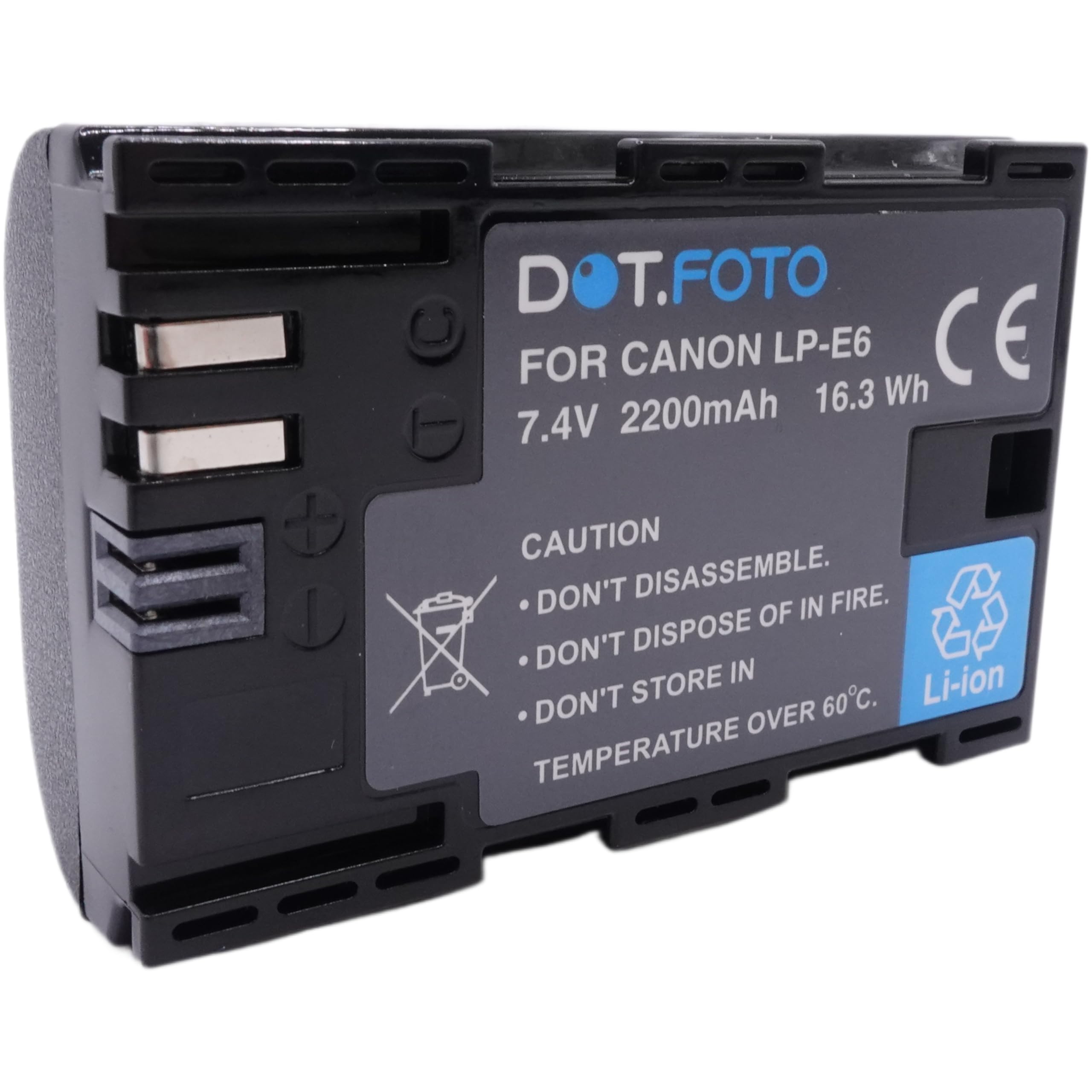 LP-E6 2200mAh Battery for Canon 5D Mk II/III 5DS R 6D 7D/7D Mk II 60D 60Da 70D