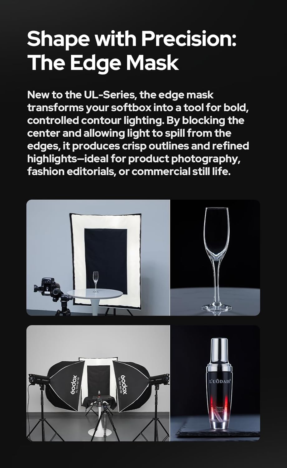 Godox UL-Octa Box 60cm / 23.6Inch, Bowens Mount Octagonal Softbox, with Diffusers/Grip/Diffuser Plate, Godox Softbox for Godox Amaran Neewer (UL-Octa Box 60)