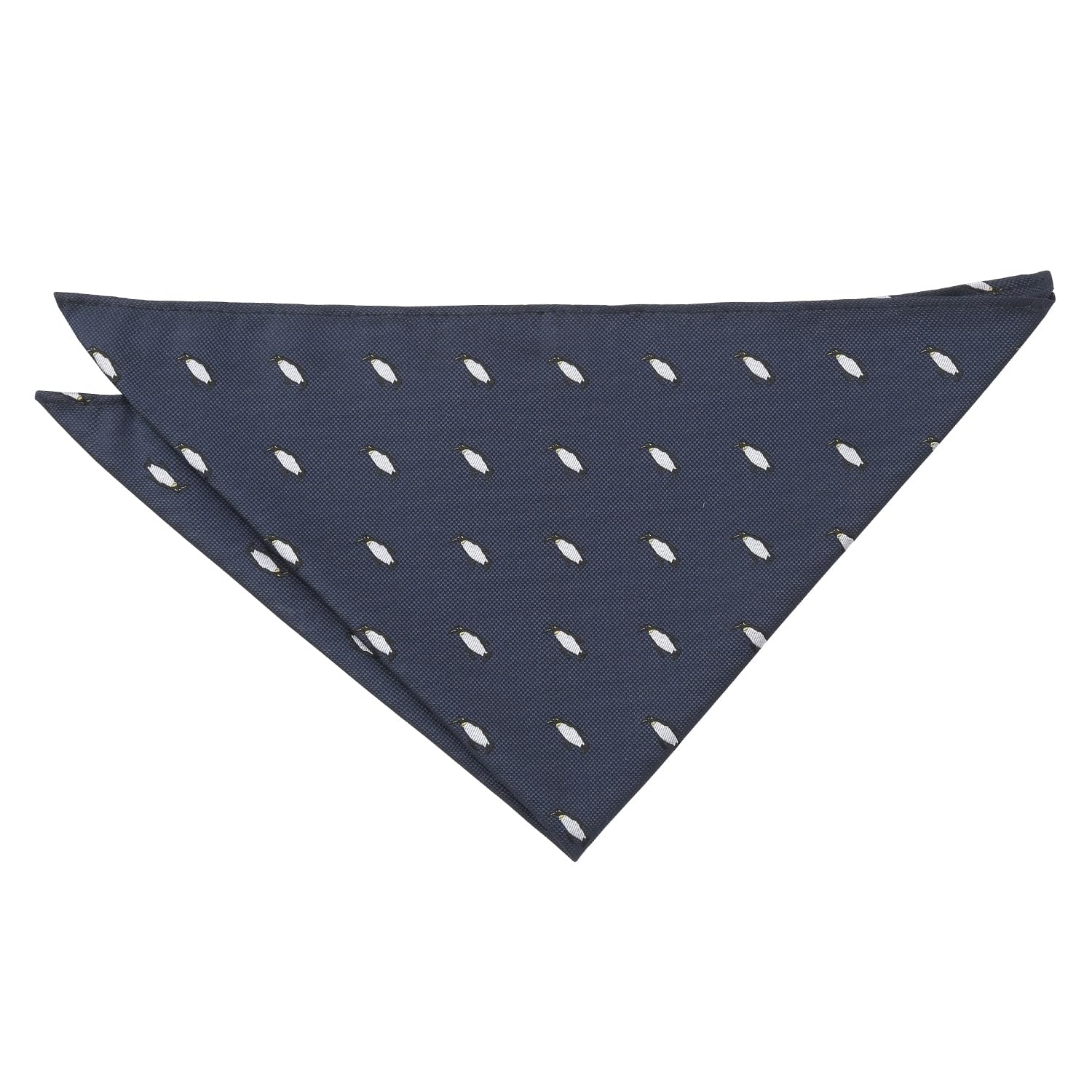 DQT Men's Embroidered Bird Novelty Handkerchief Pocket Square - Navy Blue Penguin
