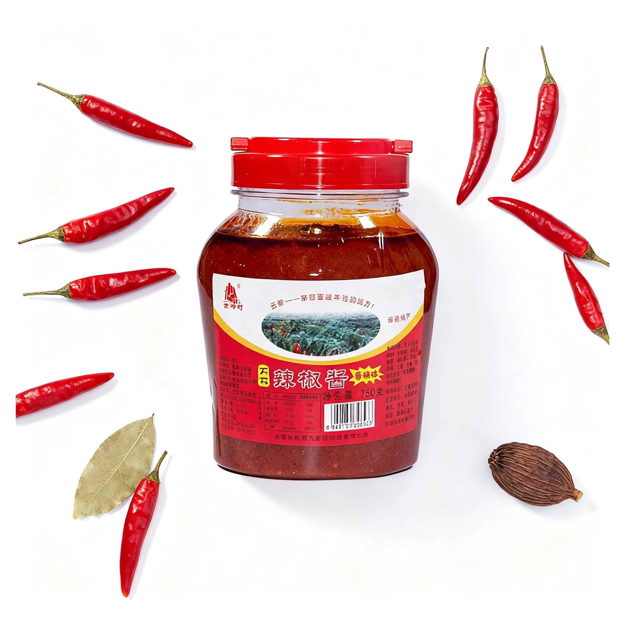 Salsa de Chile Tradicional, Botella Grande de 750 g, Molida a la Piedra, Condimento de Uso General