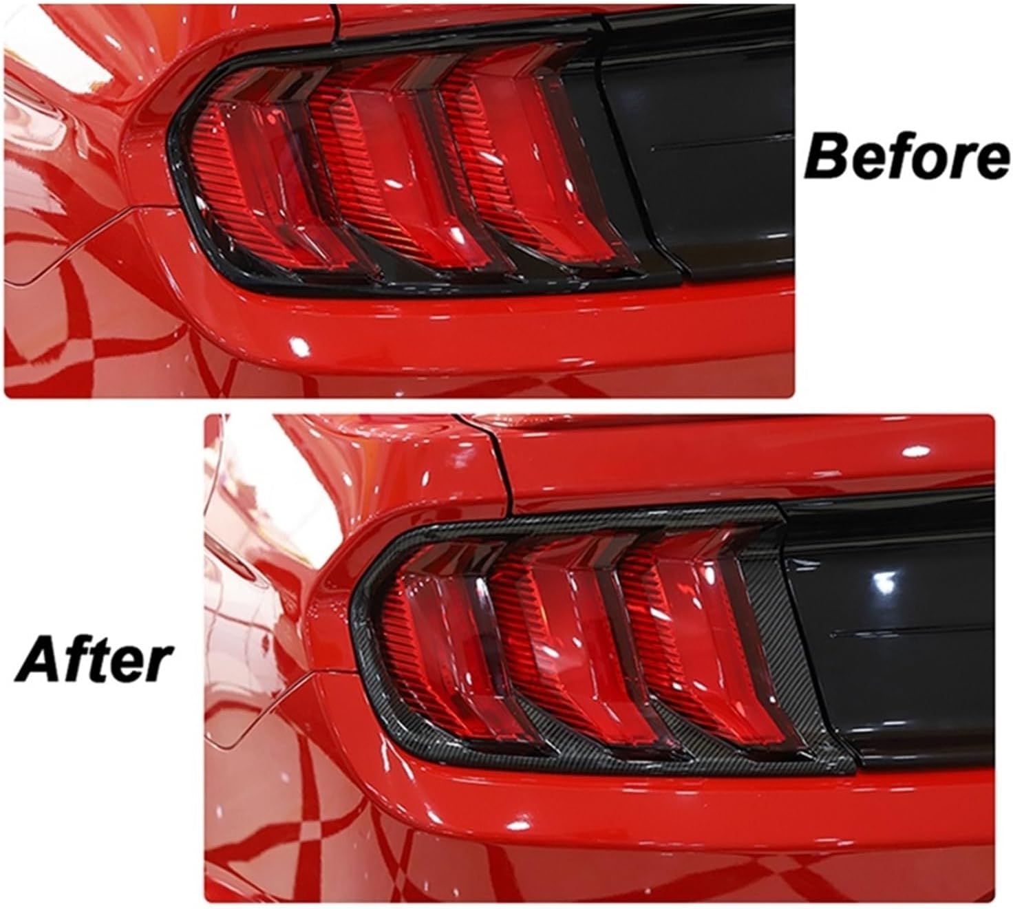 Car Rear Tail Light Lamp Decoration Cover Compatible For Ford Mustang 2018 2019 2020 2021 Up Taillight Cover Exterior Accessories