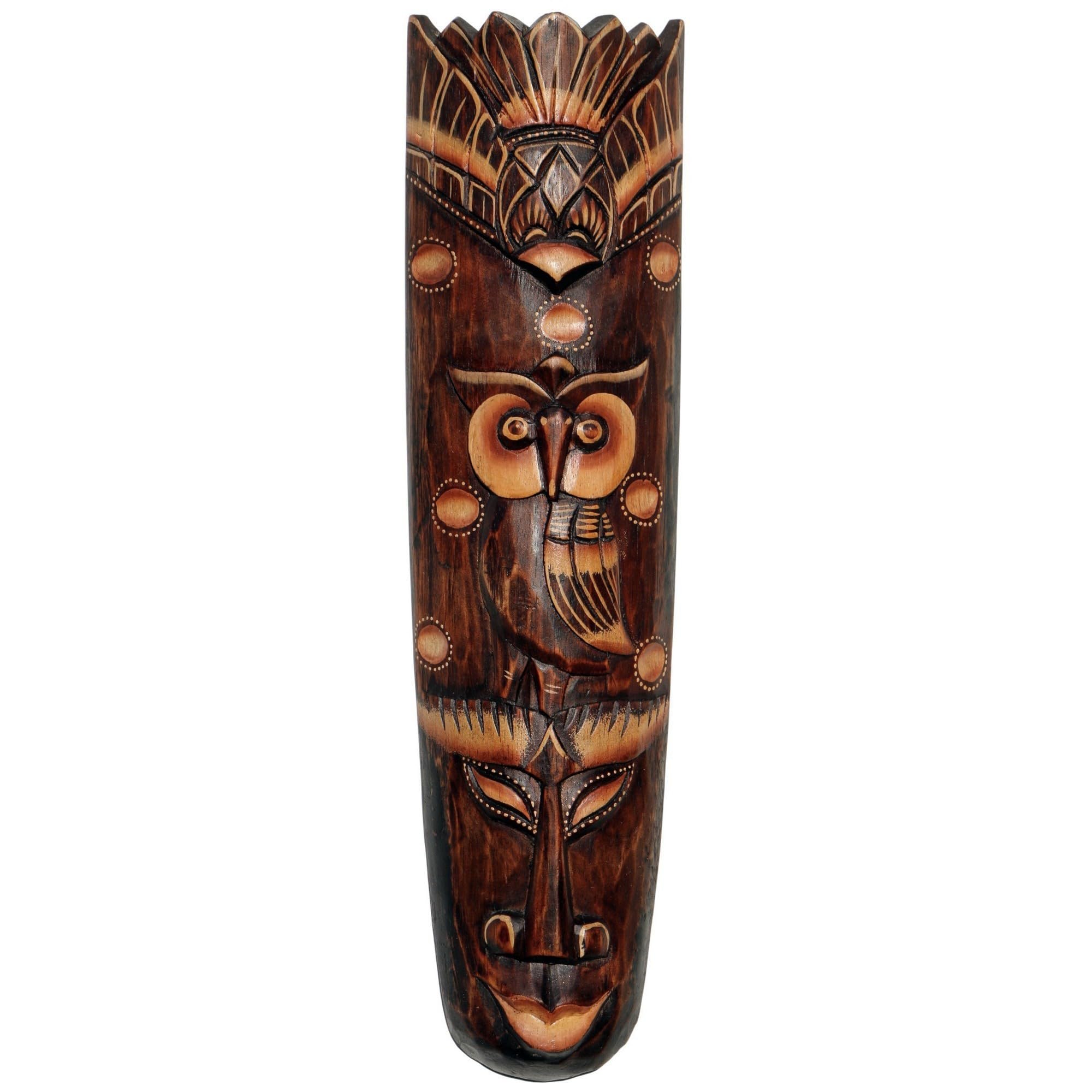 Wogeka - 50 cm Dolphin Wall Mask - Ethnic Style Africa Wooden as a Gift Idea for Christmas Birthday Decoration - Handmade Carving by Bali Mask 80 (Mask 80a)