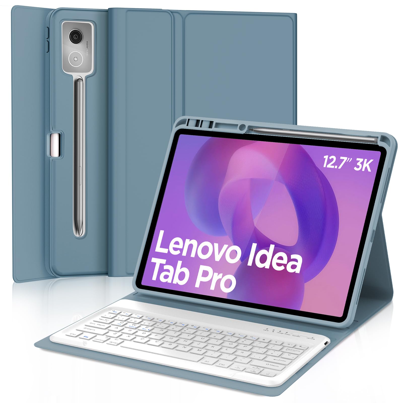 Teclado bluetooth Lenovo Idea Tab Pro 12.7 funda magnética 2025 8