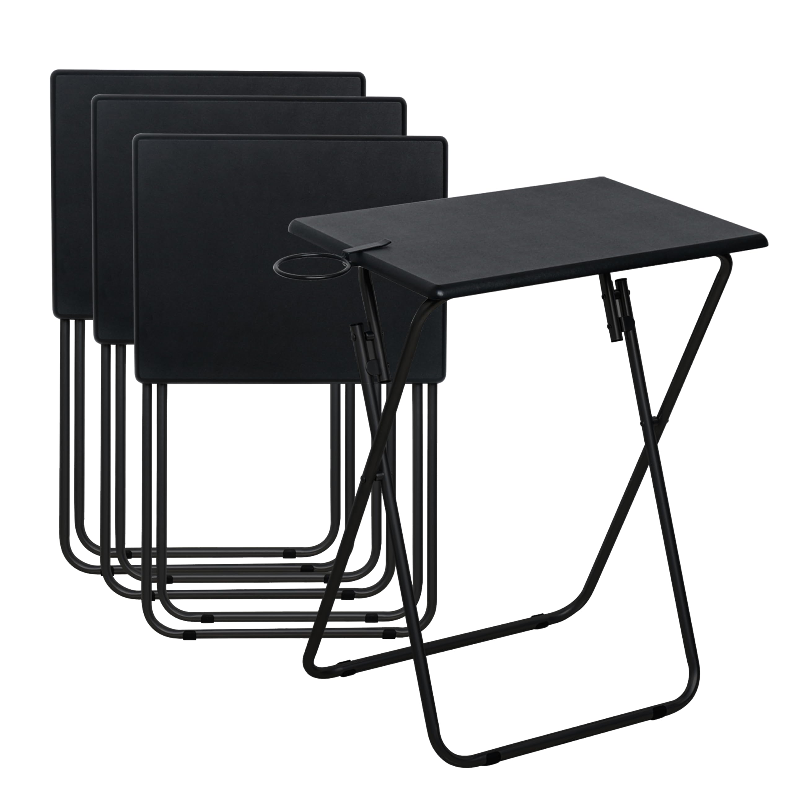 LOFTEY Tv Trays Set of 4, Folding TV Dinner Tray, Portable TV Tables for Living Room for Eating, Heavy Duty Foldable Side Table for Eating on Couch&