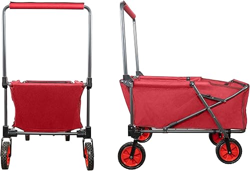 Miniatura 8 de Zenithen Carro portátil plegable Jumbo con ruedas todo terreno XL, perfecto para camping, días de playa, picnic, recreación al aire libre y viajes,