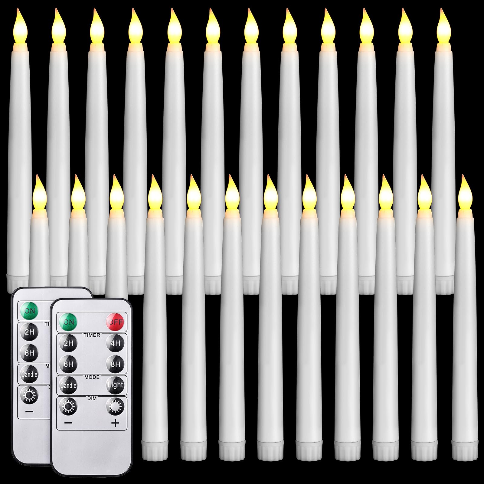 Photo 1 of Tuanse Flameless Taper Candles - 24 Pack White LED with Remote