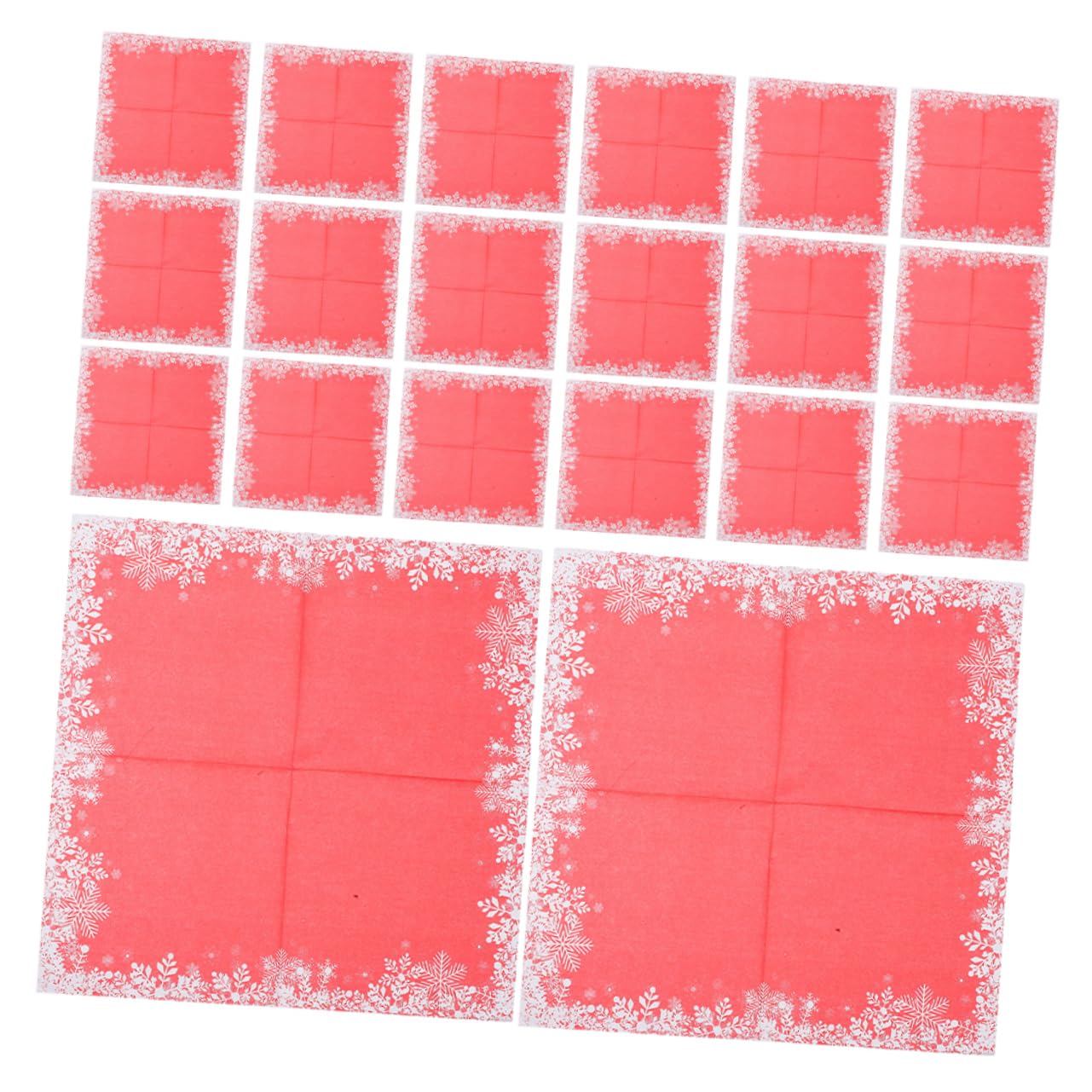 FRCOLOR 120stücke Weihnachtliche Servietten mit Schneeflockenmuster Rot und Weiß Einweg-papierservietten für Tischdekoration und Feiertage Praktische Partyutensilien